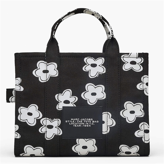 Marc Jacobs The Medium Daisy Canvas Tote Bag, Sort/Hvid